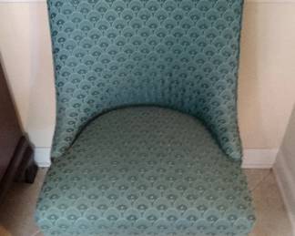 Upholstered Accent Chair with Fan Pattern