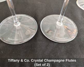 Tiffany  Co. Crystal Champagne Flutes Set of  second image