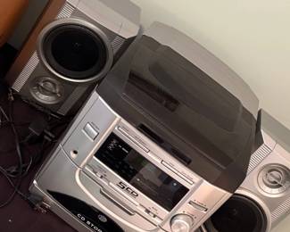 Silver CD Changer Boombox with Radio