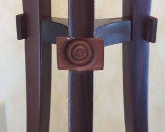 Vintage Wooden Pedestal Plant Stand third image