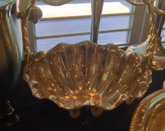 Silver Plated Scallop Shell Brides Basket