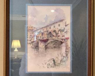 Ponte Vecchio Florence Watercolor by Jan Corthals