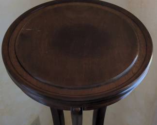 Vintage Wooden Pedestal Plant Stand second image