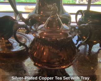 SilverPlated Copper Tea Set with Tray third image