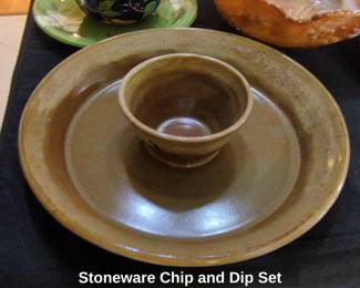 Stoneware Chip and Dip Set