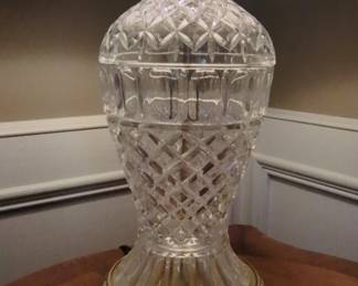 Cut Crystal Table Lamp with Pleated Shade second image