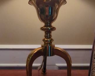 Stiffel Brass Tripod Table Lamp with Bell Shade second image