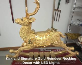 Kirkland Signature Gold Reindeer Rocking Decor with LED Lights