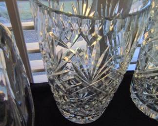 Cut Crystal Vase with Pinwheel and Starburst Pattern