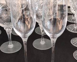 Tiffany  Co. Crystal Champagne Flutes Set of 