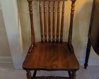 Vintage Oak Pressed Back Dining Chair