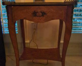 Louis XV Style Marquetry Side Table
