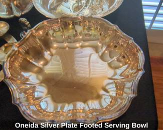 Oneida Silver Plate Footed Serving Bowl