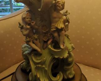 Victorian Cherub Porcelain Table Lamp, possibly Capodimonte style second image