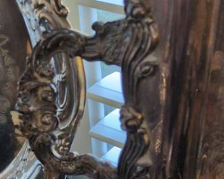 Silver Plated Serving Tray with Rococo Handles third image