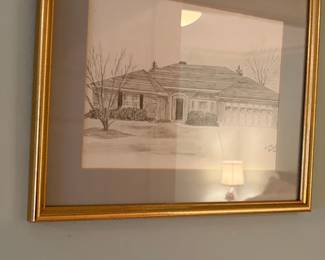 Pencil Sketch of Cherrybell Lane, Alpharetta, GA by Nedra Baley,