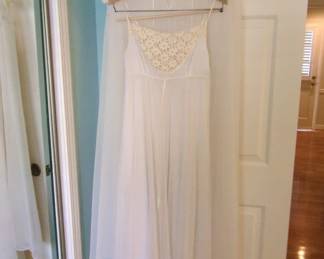 Vintage Nylon Nightgown and Robe Set