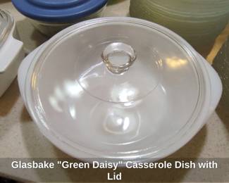 Glasbake Green Daisy Casserole Dish with Lid second image