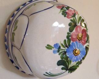 Vintage Italian Ceramic Wall Pocket Vase with Floral Motif