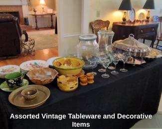 Assorted Vintage Tableware and Decorative Items