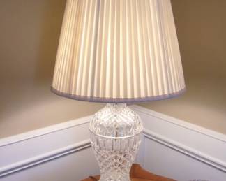 Cut Crystal Table Lamp with Pleated Shade