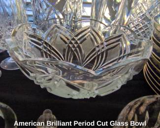 American Brilliant Period Cut Glass Bowl