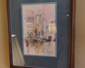 Watercolor Painting of Piazza della Repubblica, Rome by Jan Korthals