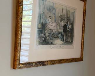 Antique French Fashion Print Le peintre la Mode