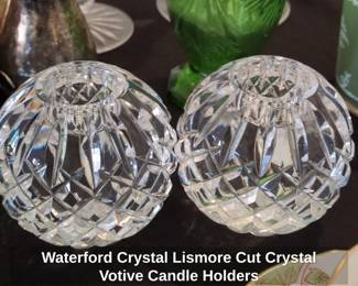 Waterford Crystal Lismore Cut Crystal Votive Candle Holders