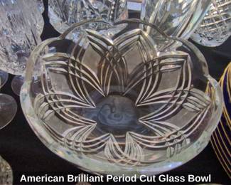 American Brilliant Period Cut Glass Bowl second image