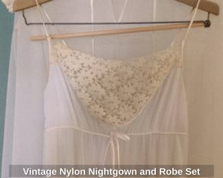 Vintage Nylon Nightgown and Robe Set second image