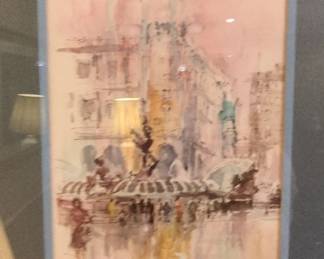 Watercolor Painting of Piazza della Repubblica, Rome by Jan Korthals second image