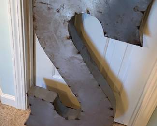 Large Metal Letter S  Industrial or Rustic Decor