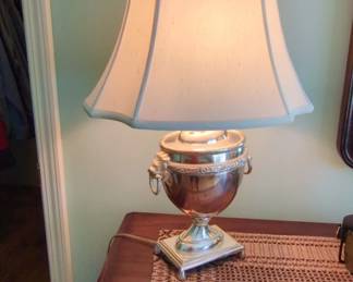 Ralph Lauren Samovar Urn Table Lamp with Lion Head Handles