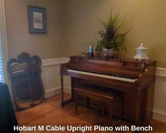Hobart M Cable Upright Piano with Bench