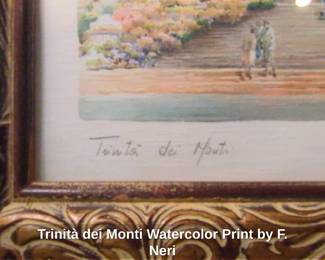 Trinit dei Monti Watercolor Print by F. Neri second image