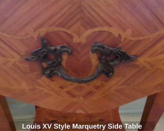 Louis XV Style Marquetry Side Table second image