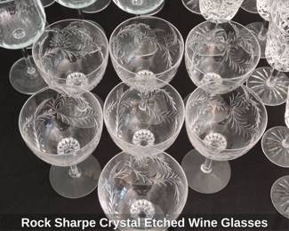 Rock Sharpe Crystal Etched Wine Glasses third image