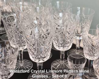Waterford Crystal Lismore Pattern Wine Glasses  Set of