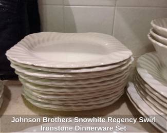 Johnson Brothers Snowhite Regency Swirl Ironstone Dinnerware Set third image