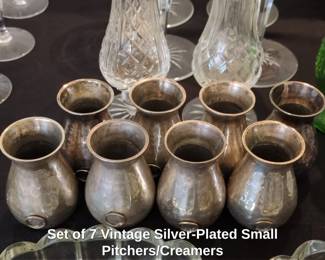 Set of Vintage SilverPlated Small Pitchers or Creamers