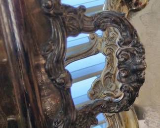 Silver Plated Serving Tray with Rococo Handles second image