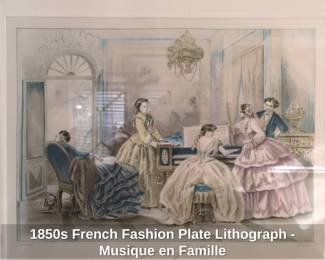 s French Fashion Plate Lithograph  Musique en Famille third image