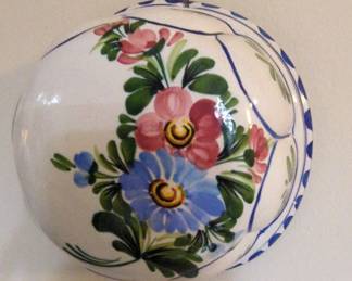 Vintage Italian Ceramic Wall Pocket Vase with Floral Motif second image