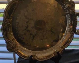 Ornate SilverPlated Serving Tray by F.B. Rogers