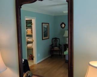 Vintage Henredon Mahogany French Country Louis XV Wall Mirror