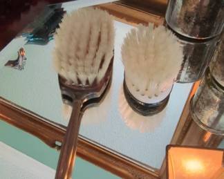 Vintage Sterling Silver Hair and Clothes Brushes Set second image