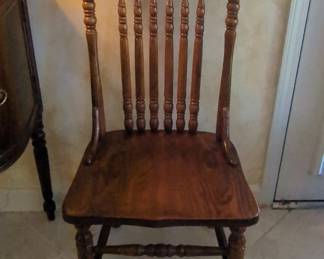 Vintage Oak Pressed Back Dining Chair B