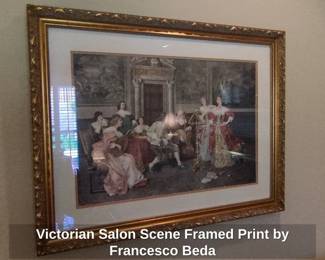 Victorian Salon Scene Framed Print by Francesco Beda