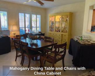 Mahogany Dining Table and Chairs with China Cabinet